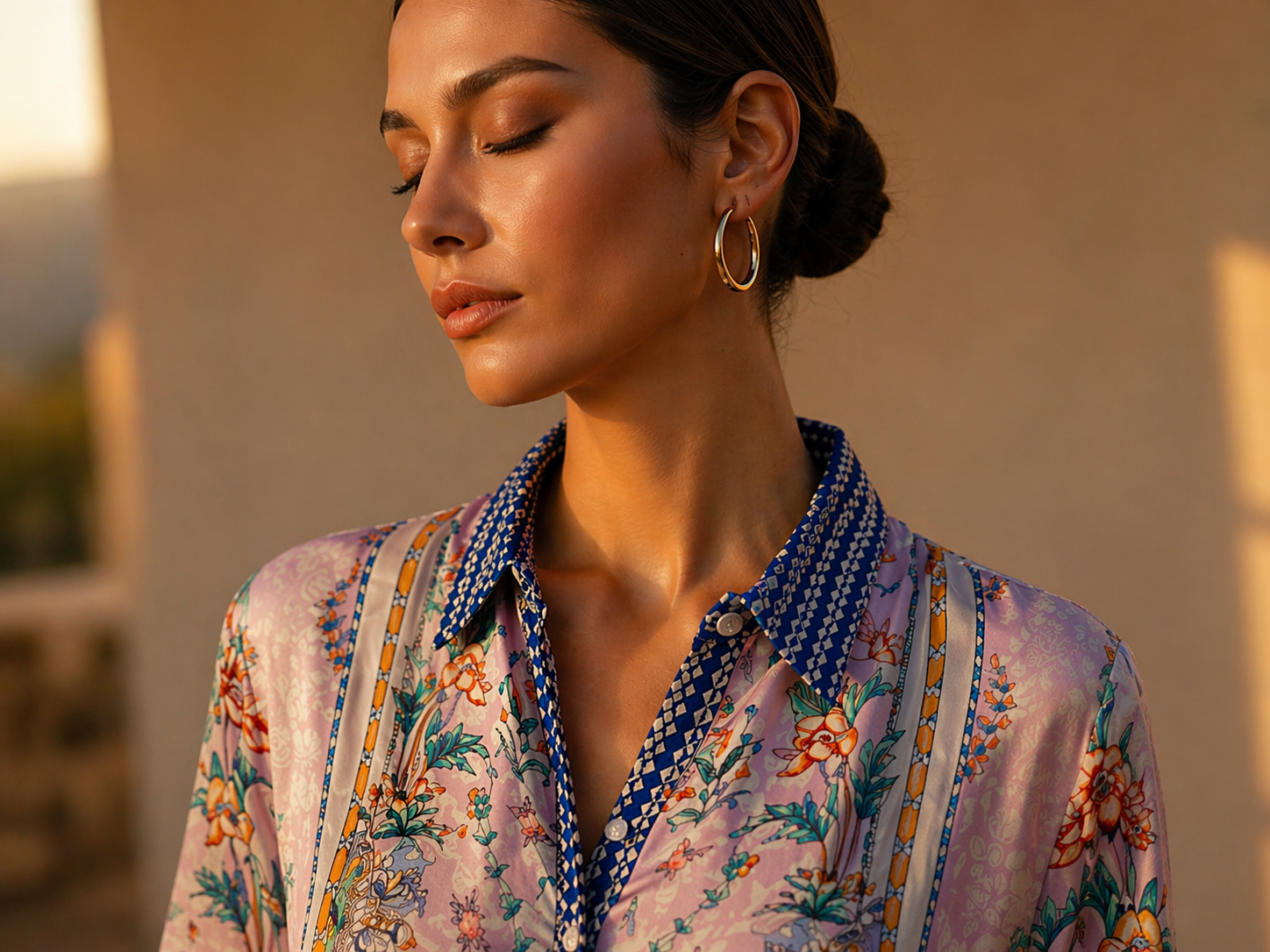 Side portrait at golden hour